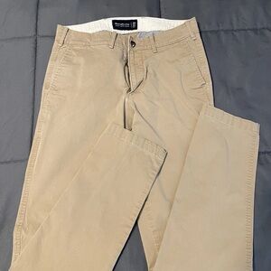 Pair Abercrombie & Fitch Pants Youth Mens Khaki Beige Pant Athletic Skinny 29X32